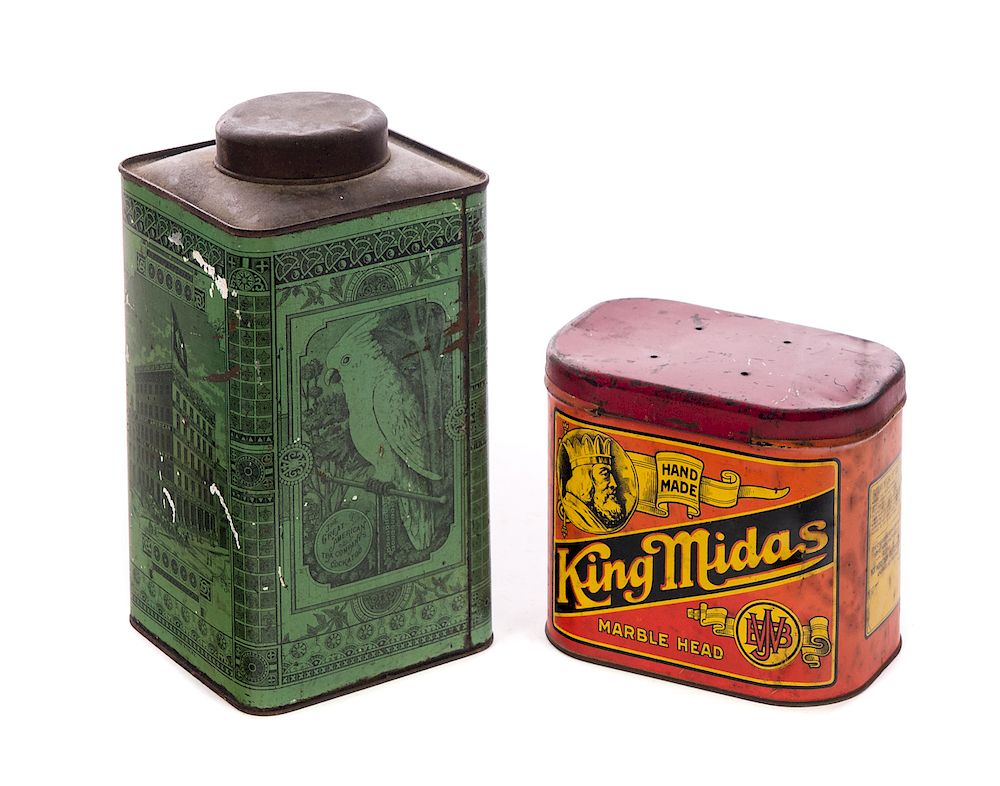 Appraisal: King Midas Great American Tea Company Tins Measures tall wide