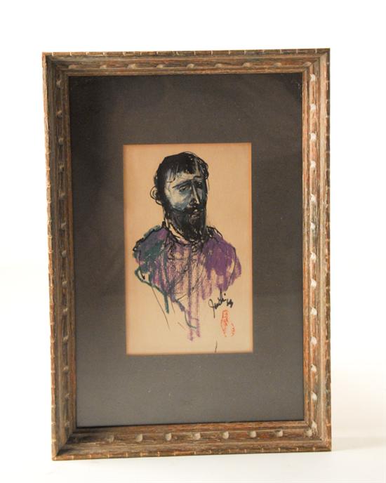 Appraisal: Juichi Kamikawa Portrait of Bearded Man Watercolor Signed lower right