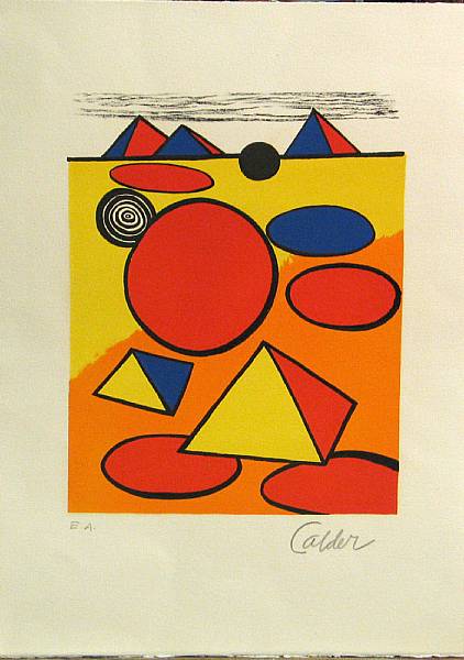 Appraisal: Alexander Calder Pyramids s Color lithograph printed on Arches paper