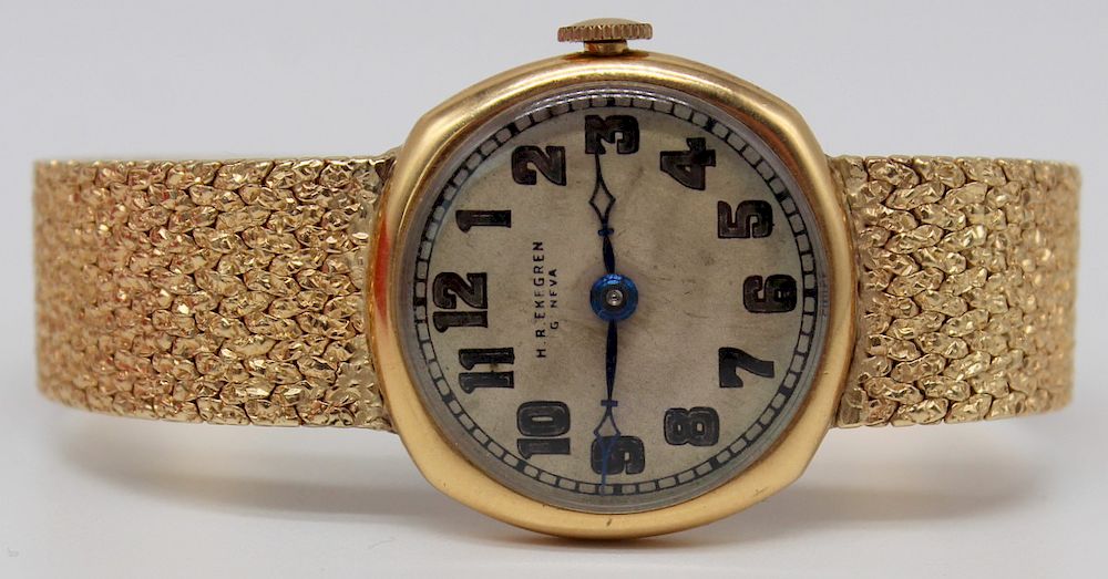 Appraisal: JEWELRY Vintage H R Ekegren kt Gold Watch Includes an