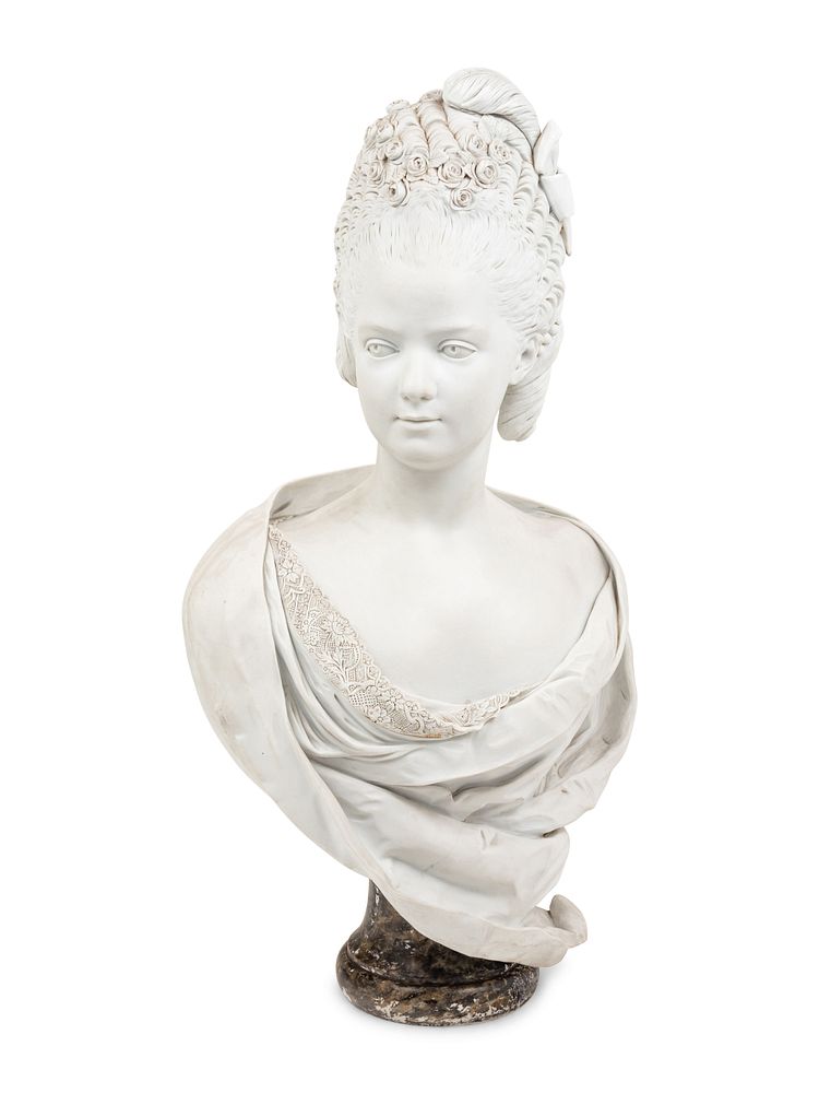 Appraisal: A Sevres Style Bisque Porcelain Bust of Marie Antoinette A