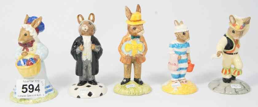 Appraisal: Royal Doulton Bunnykins Figures Lawyer DB Morris Dancer DB Mother