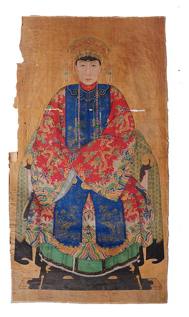 Appraisal: A Chinese portrait of the Empress Dowager CixiMid th Centurywater