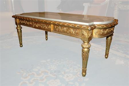 Appraisal: Louis XVI Style Gold Painted Low Table Estimate -