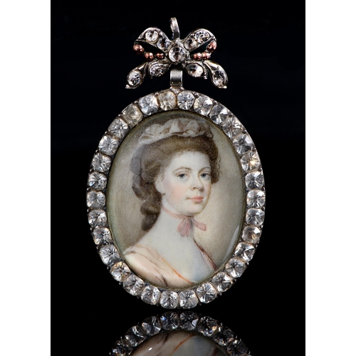 Appraisal: English School late th c - Portrait Miniature of a