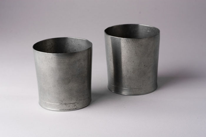 Appraisal: ASSEMBLED PAIR OF PEWTER BEAKERS JOSIAH DANFORTH - Middletown Connecticut