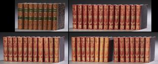 Appraisal: Group of Forty-Seven Decorative Leather Bound Books titles available on