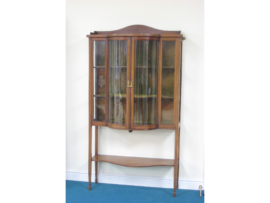 Appraisal: An Edwardian mahogany Display Cabinet with central pair of glazed