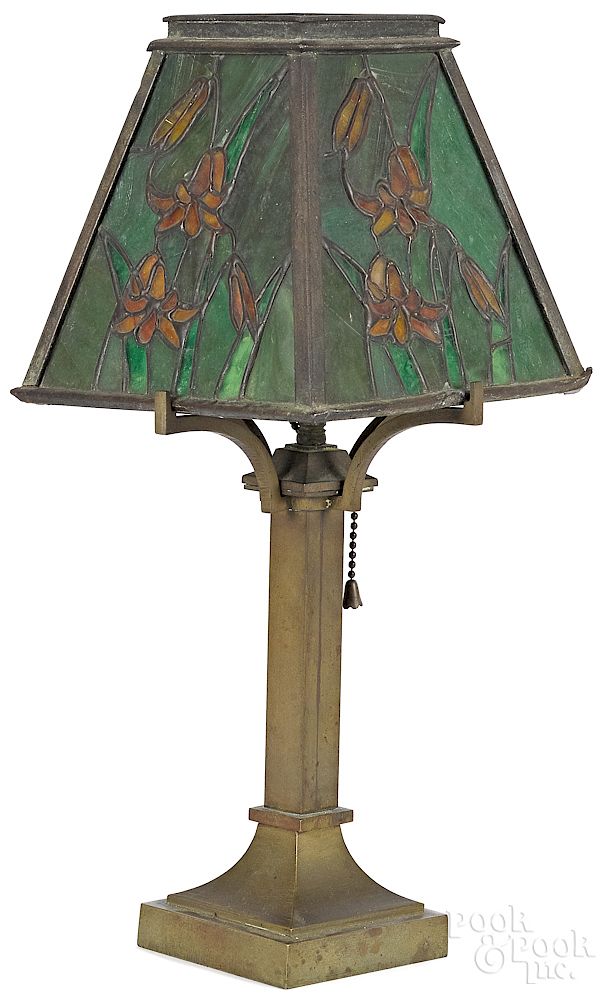 Appraisal: Arts and Crafts bronze desk lamp Exclusive on Bidsquare Arts