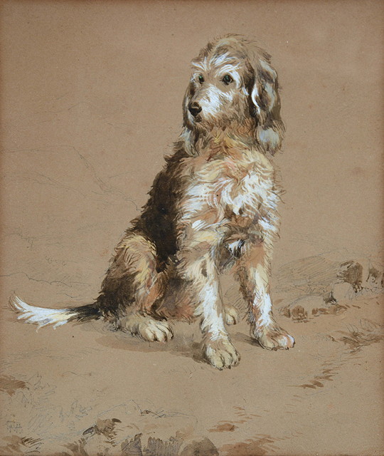 Appraisal: CIRCLE OF SIR EDWIN LANDSEER - A seated spaniel in