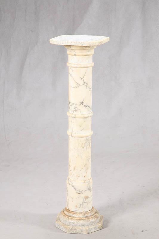 Appraisal: MARBLE PEDISTAL White with a square removable top h