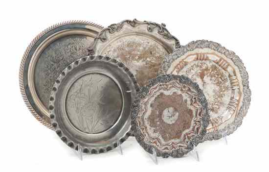 Appraisal: A Collection of Eleven Silverplate Trays of various forms and