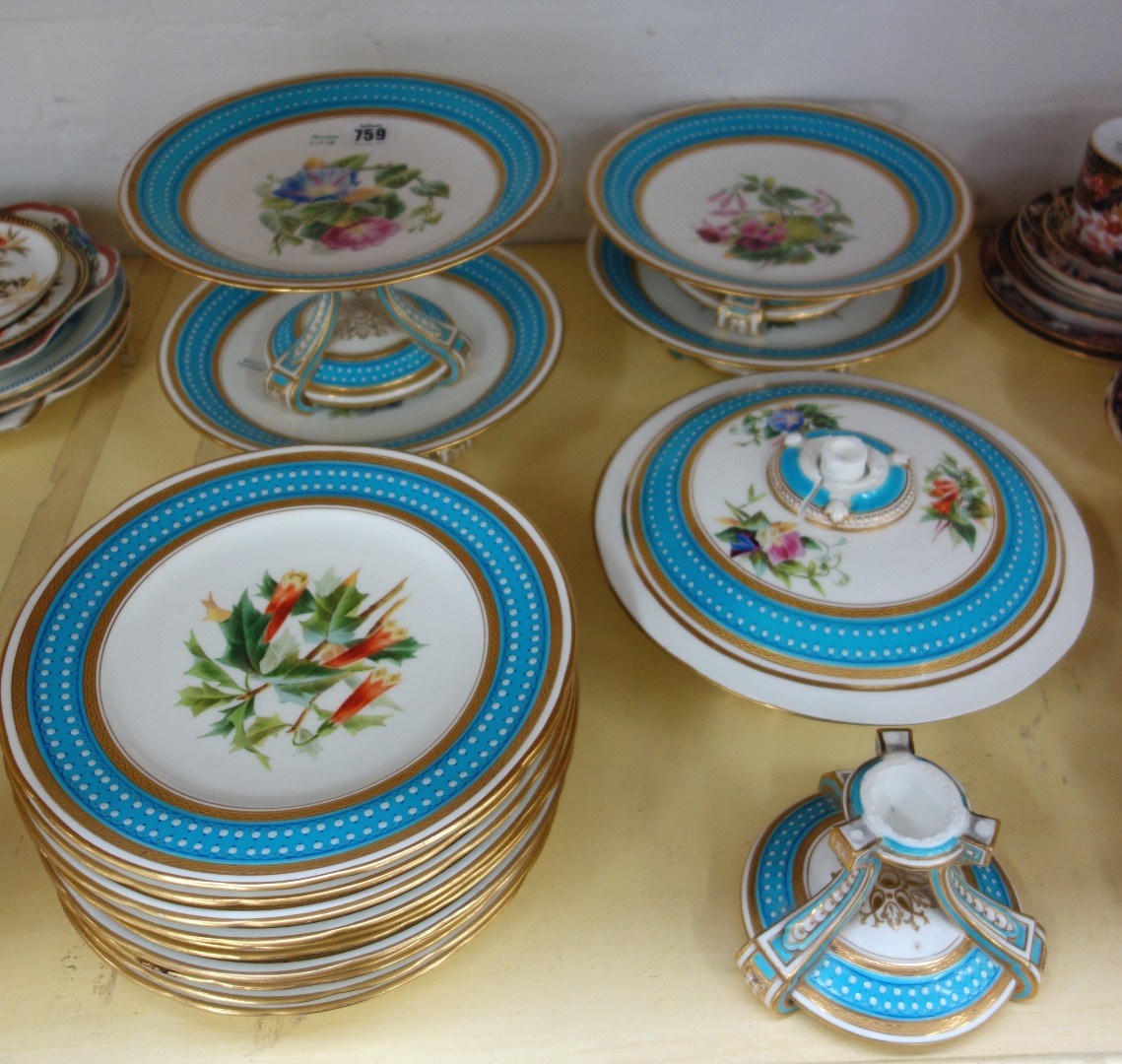 Appraisal: A Mintons porcelain dessert service late th century decorated with