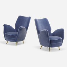 Appraisal: In the manner of Gio Ponti Armchairs pair Italy c