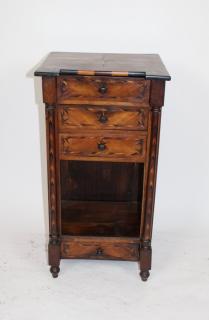 Appraisal: French th century Marquetry chevet with compass rose h x