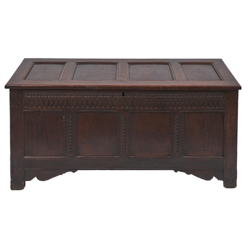 Appraisal: A joined oak chest first half th c with nulled