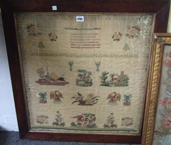 Appraisal: A William IV sampler Eliza Wedd Holborn aged mounted in