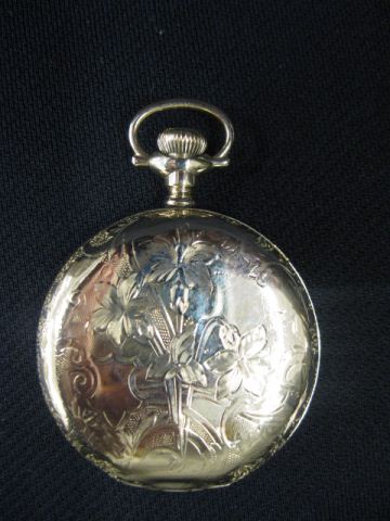 Appraisal: Southbend Pocketwatch gold-filledhunting case jewels fancy dial working