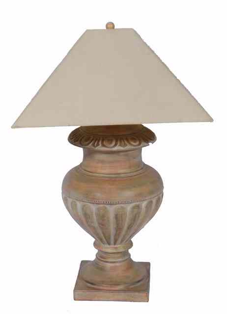 Appraisal: A PAIR OF FAUX MARBLE TABLE LAMPS of urn form