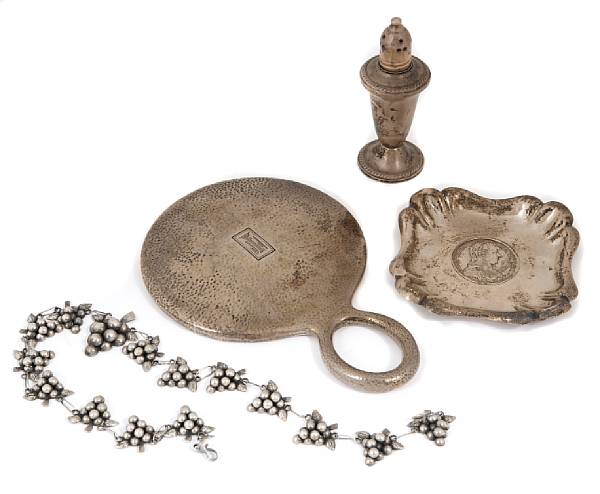 Appraisal: A group of silver and silver mounted items Comprising Austrian