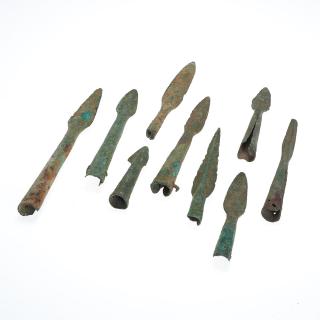 Appraisal: Group Bronze age spearheads Group Bronze age spearheads Safavid Timurid