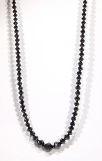 Appraisal: Black diamond bead and k yellow gold necklace Black diamond