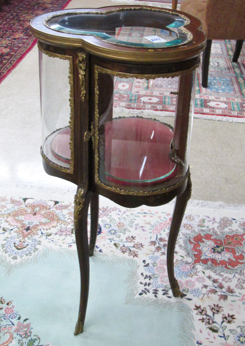 Appraisal: A LOUIS XV STYLE PETITE TREFOIL VITRINE early th century