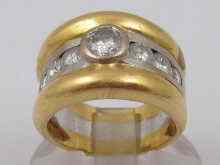 Appraisal: A yellow and white metal tests carat gold diamond band