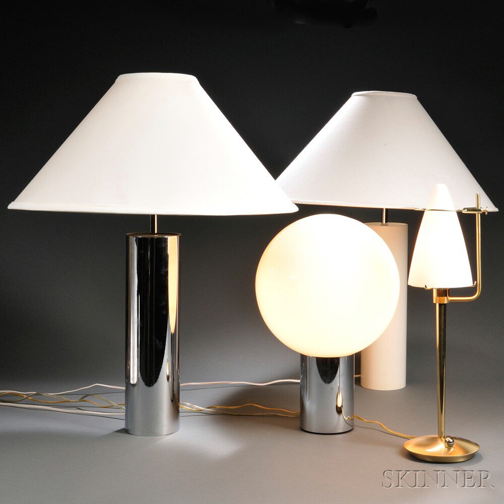 Appraisal: Three George Kovacs Table Lamps and another Modern Lamp Glass