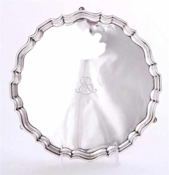 Appraisal: Edwardian sterling salver for Tiffany Co London dated double scalloped