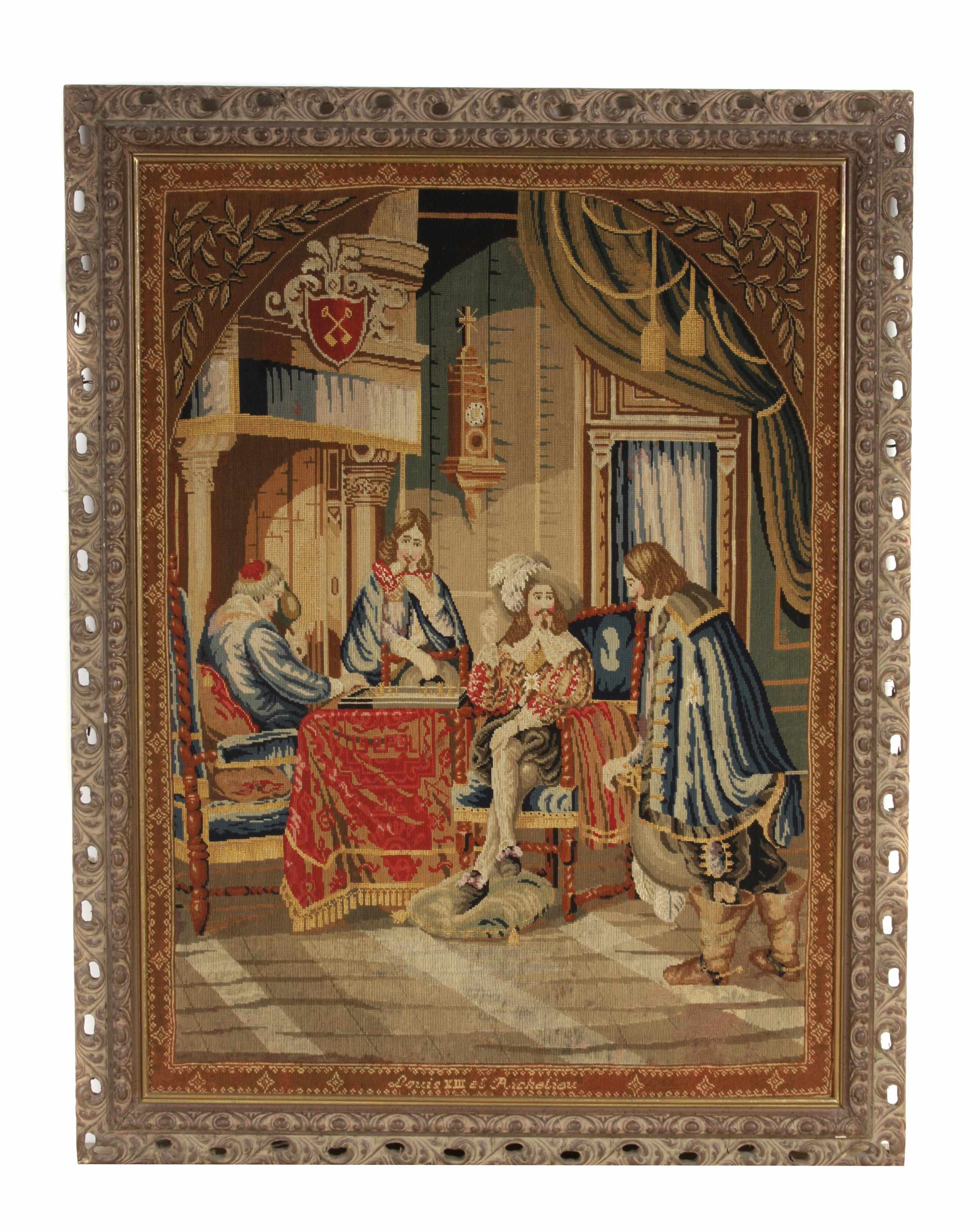 Appraisal: A Continental needlework panel second half th centurydimensions of tapestry