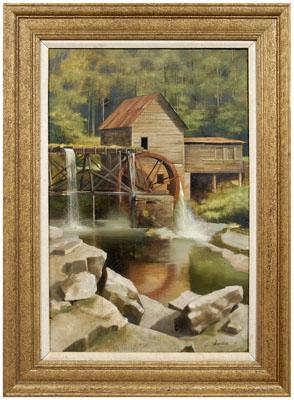 Appraisal: Robert Meredith painting Atlanta Georgia mill house in a landscape