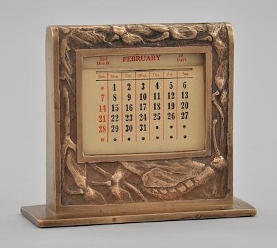 Appraisal: A Cast Bronze Perpetual Desktop Calendar by Potter Studios Measuring