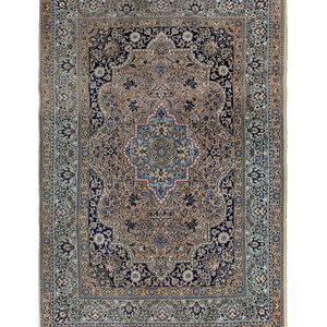 Appraisal: A Qum Silk and Wool Rug th Century feet inches