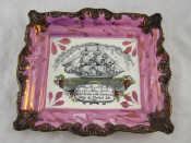 Appraisal: A Victorian lustre ware display plaque with ship cornucopia and