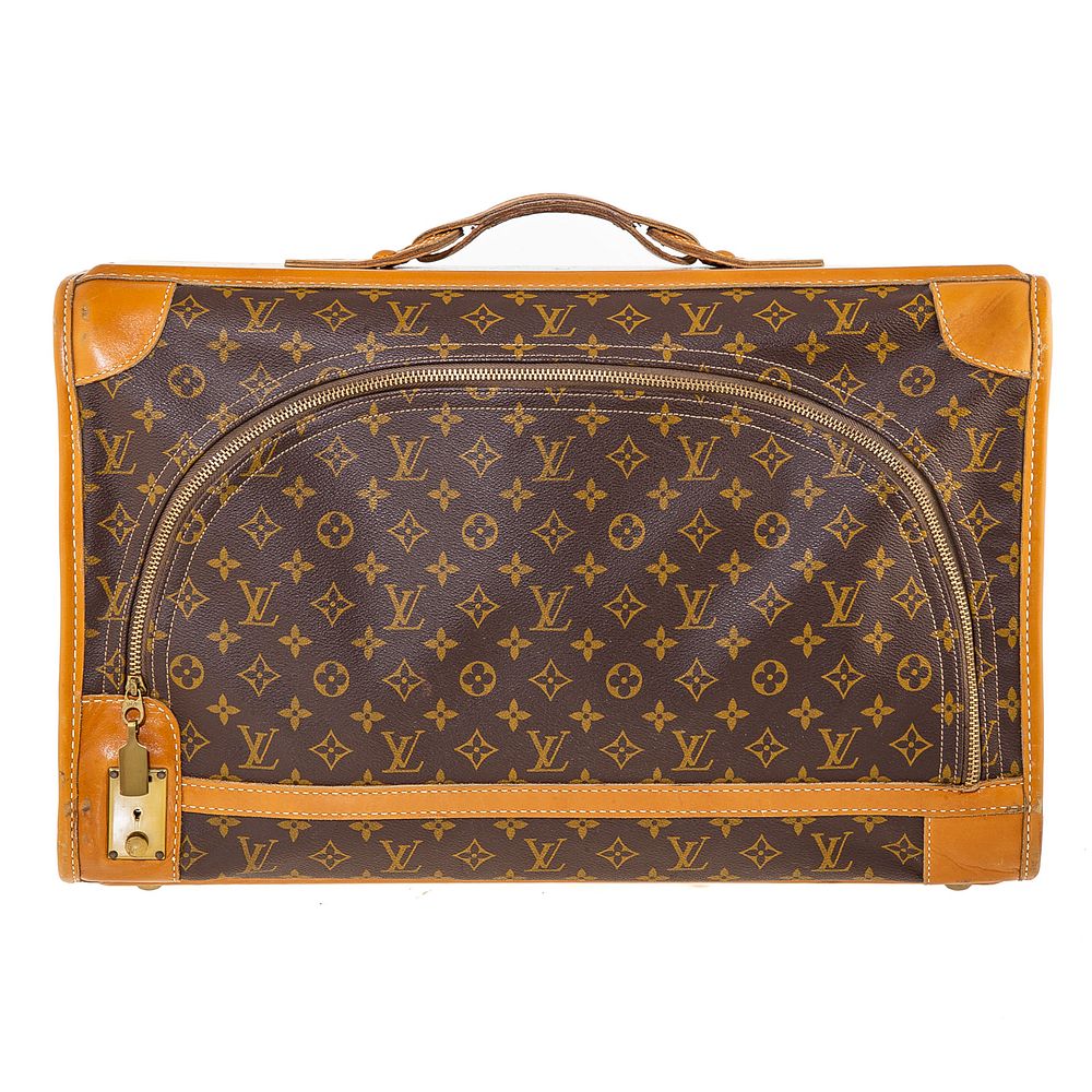 Appraisal: A Vintage Louis Vuitton French Company Suitcase A brown and