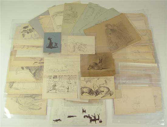 Appraisal: Pen Ink and Pencil Sketches by Archie Burns Circa -