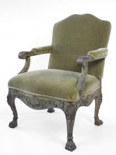 Appraisal: Georgian Style Painted Armchair thc ca The shaped upholstered back