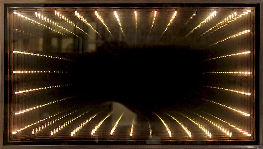 Appraisal: COOL INFINITY MIRROR MARKED KULICKE An infinity mirror having glass