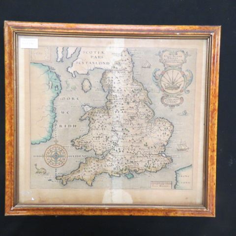 Appraisal: Map of England by Christopher Saxton handcolored The Medici Society