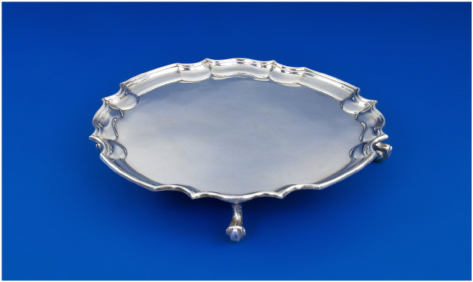 Appraisal: Silver Salver Standing on feet with pie-crust borders Fully hallmarked