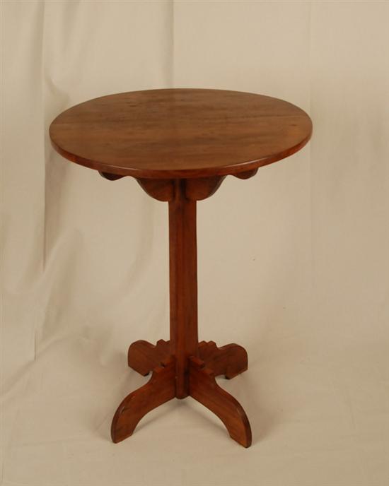 Appraisal: A th C Country Walnut Candle Stand having a round