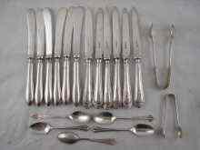 Appraisal: Two sets of six silver handled tea knives five silver