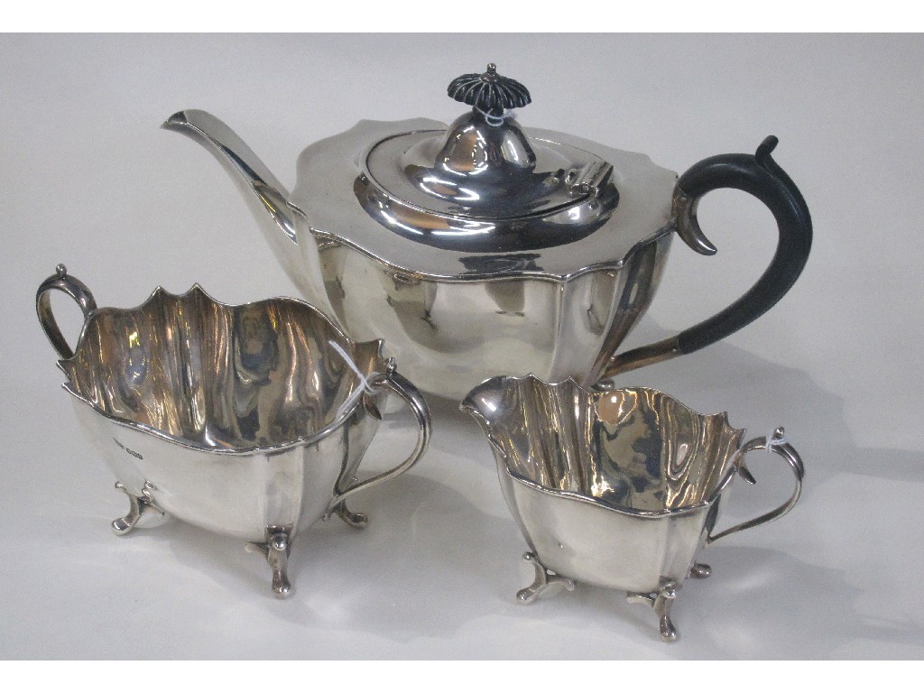 Appraisal: Three piece silver tea service oz Sheffield