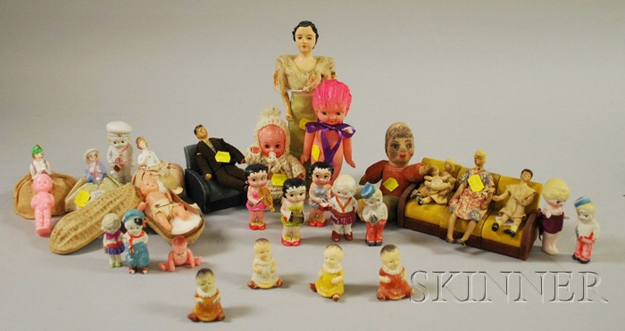 Appraisal: Approximately Twenty-nine Collectible Dolls and Figures including celluloid bisque porcelain