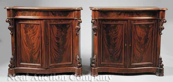 Appraisal: A Good Pair of English Carved Mahogany Commodes c -