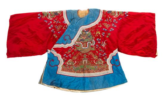 Appraisal: Sale Lot A Chinese Embroidered Silk Lady's Winter Robe the