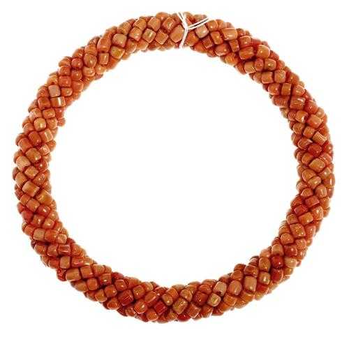 Appraisal: CORAL BRACELET Decorative bracelet with a round cross-section of twisted