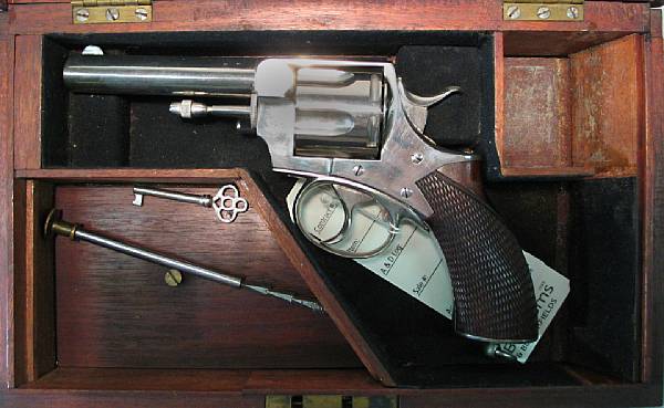 Appraisal: A cased nickel-plated Webley Model RIC revolver Serial no Centerfire