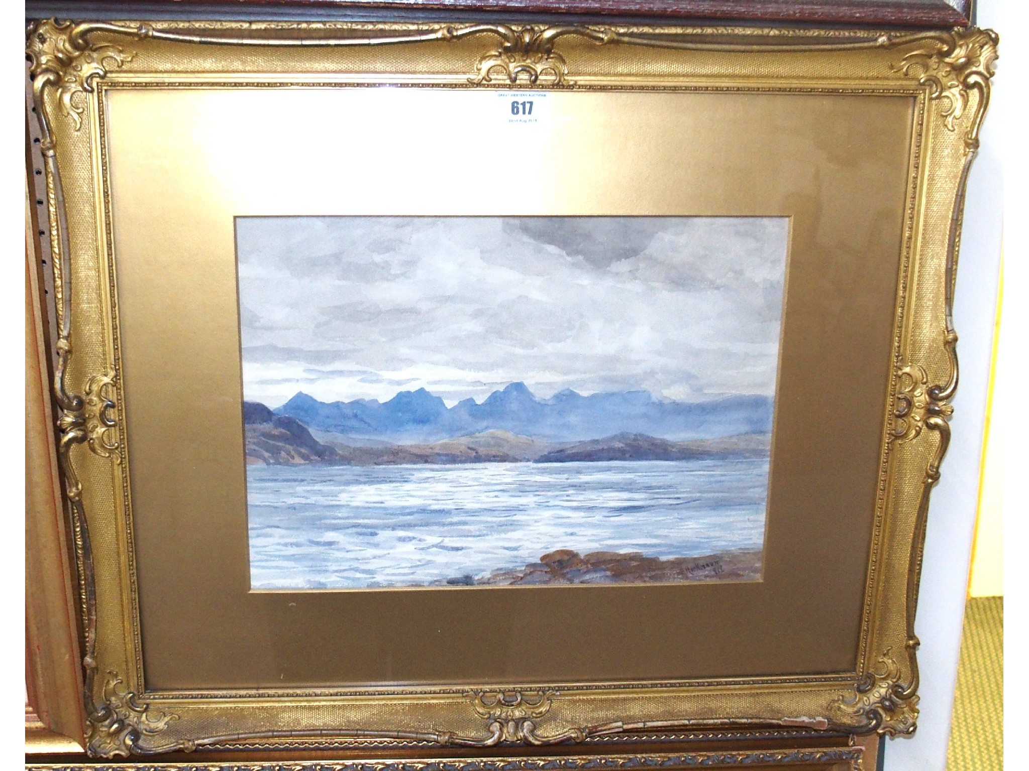 Appraisal: F MacKINNON Highland Loch signed and dated watercolour